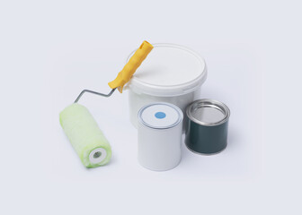 Professional painting equipment isolated on white background © stokkete