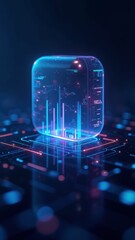 hand holding the data cloud storage device with ai network connection for security privacy internet of business technology