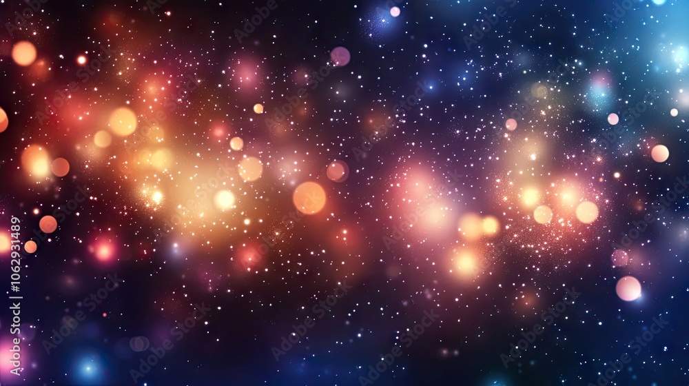 Poster galaxy filled with light and cosmic elements creates a captivating scene of space matter. this detai