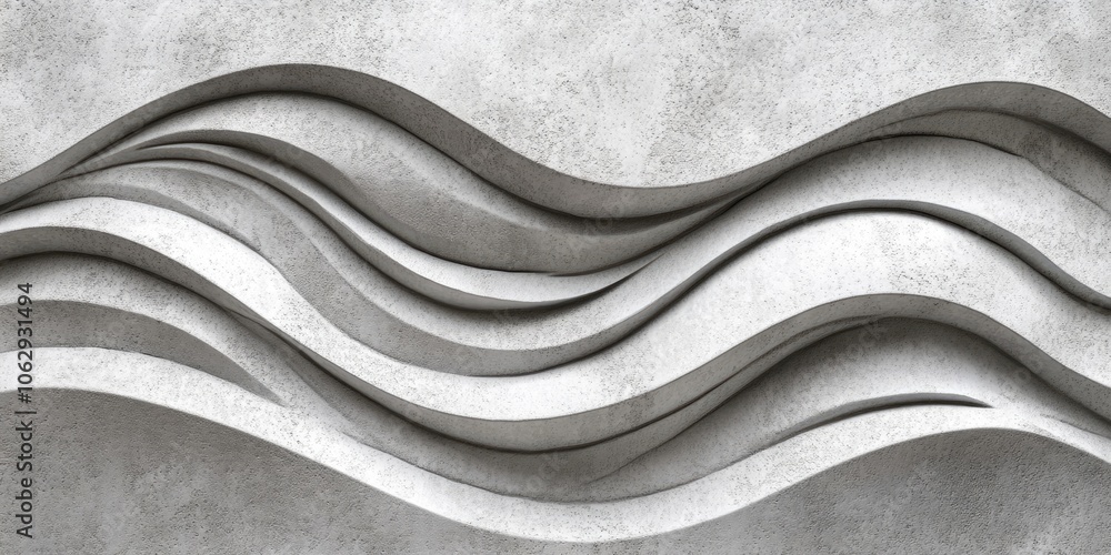 Poster A design featuring a combination of grey and white textures accompanied by a subtle shadow effect, creating a soft visual appeal and depth in its aesthetic.
