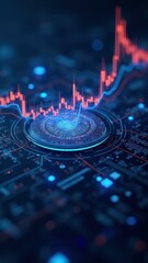 Stockmarket online trading chart on crypto platform. Stock exchange financial market price candles graph data analysis concept.