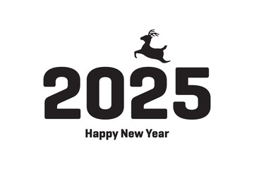 2025 Happy New Year greeting card vector template social media banner design`