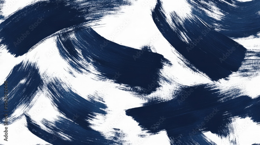 Poster patterns created with white and navy blue brush strokes, ideal for backgrounds or designs. this imag