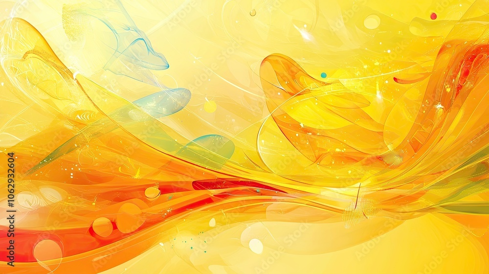 Poster vibrant golden yellow abstract background with colorful elements creates an engaging visual experien