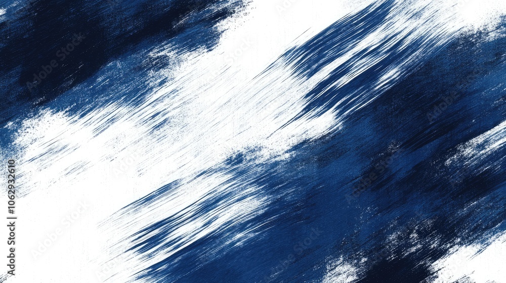 Poster patterns created with white and navy blue brush strokes, ideal for backgrounds or designs. this imag