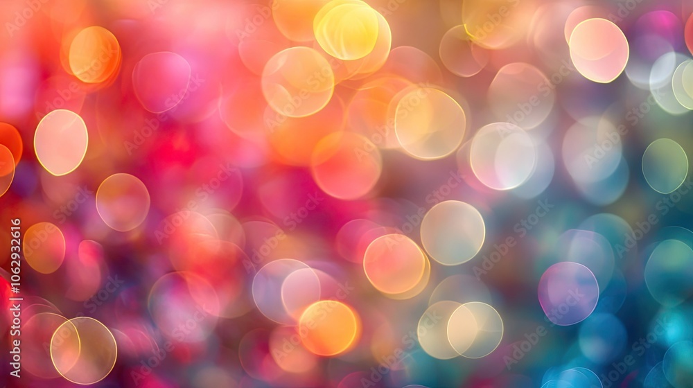 Poster colorful fireworks create a stunning bokeh background with defocused lights, perfect for capturing t