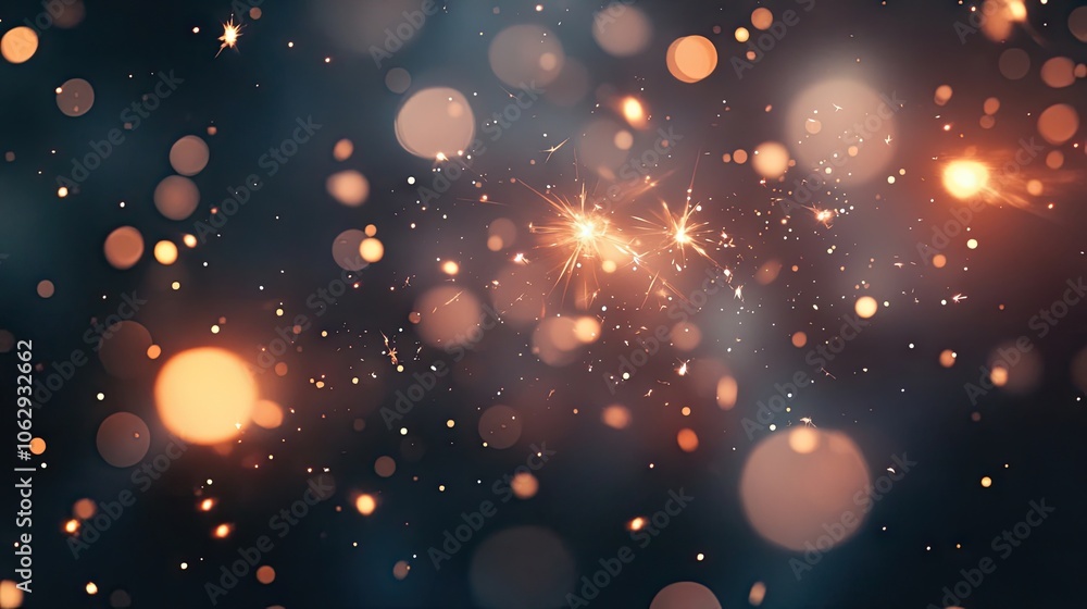Poster a collection of sparklers creates a dazzling display in the night, enhanced by beautiful bokeh effec