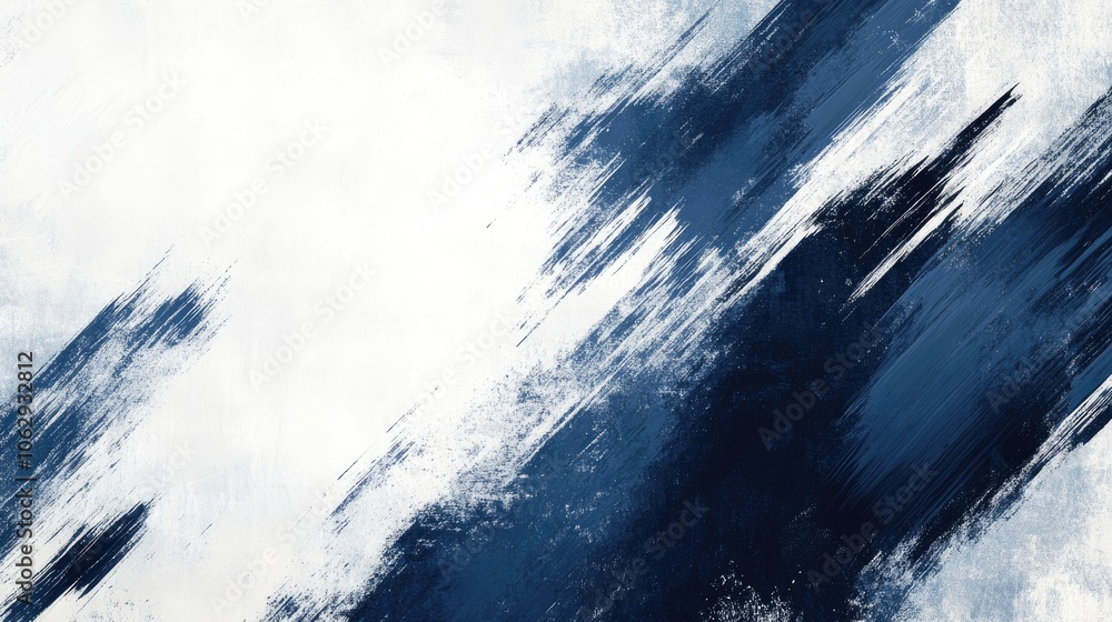 Poster patterns created with white and navy blue brush strokes, ideal for backgrounds or designs. this imag