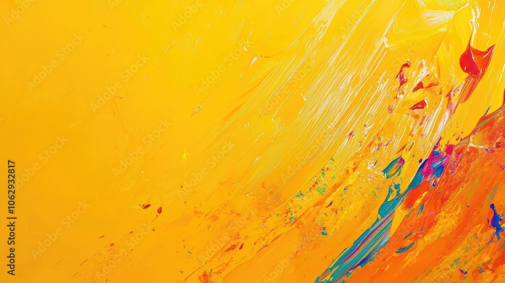 Poster vibrant golden yellow abstract background with colorful elements creates an engaging visual experien