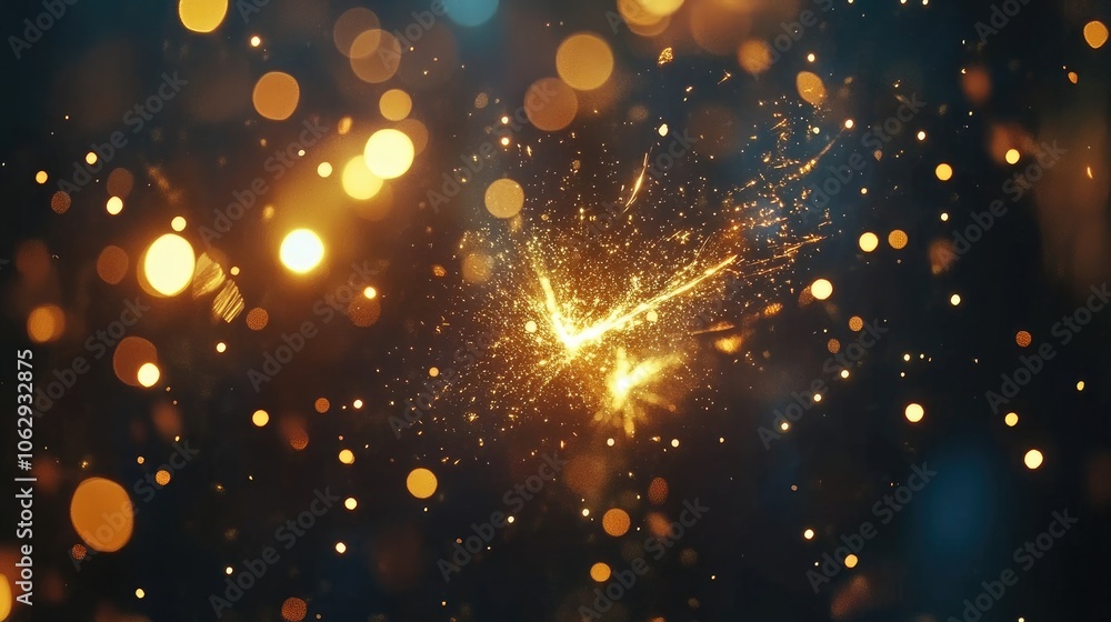 Poster a collection of sparklers creates a dazzling display in the night, enhanced by beautiful bokeh effec