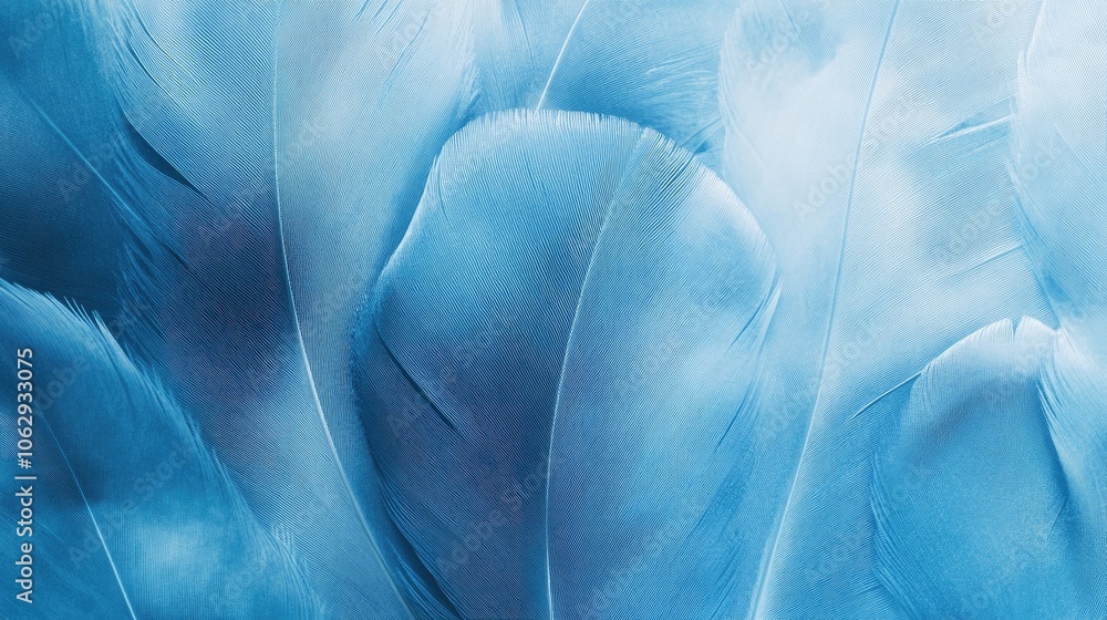 Poster abstract soft blue feathers create a textured banner background. this image of soft blue feathers of
