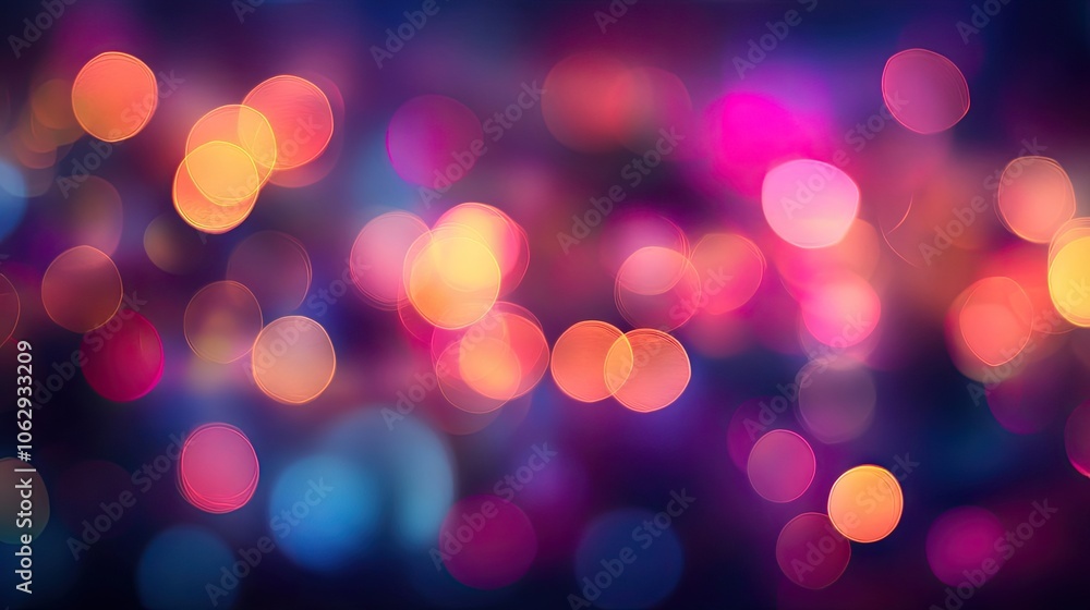 Poster colorful fireworks create a stunning bokeh background with defocused lights, perfect for capturing t