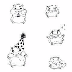 funny hamsters in different poses