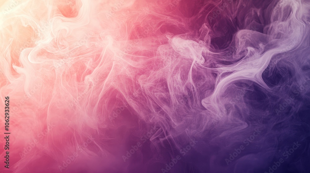 Poster abstract organic shapes create a mesmerizing composition in a misty pink and purple gradient. this i