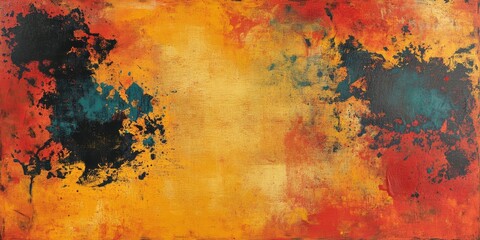 Fototapeta premium Bright and lively abstract expressionist grunge art featuring a textured paper finish. This vibrant artwork showcases a unique fusion of colors and styles, emphasizing creativity.