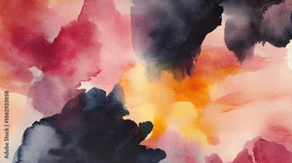 Aufkleber an abstract watercolor texture filled with vibrant colors, creating a dynamic visual appeal. this ey