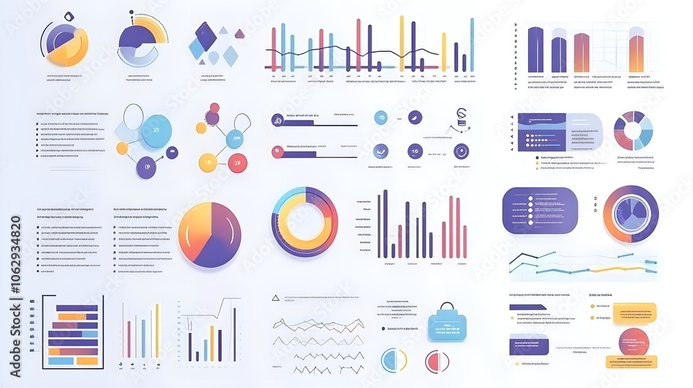 Poster data visualization charts and graphs for business presentations