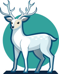 Deer color icon vector illustration on white background.	