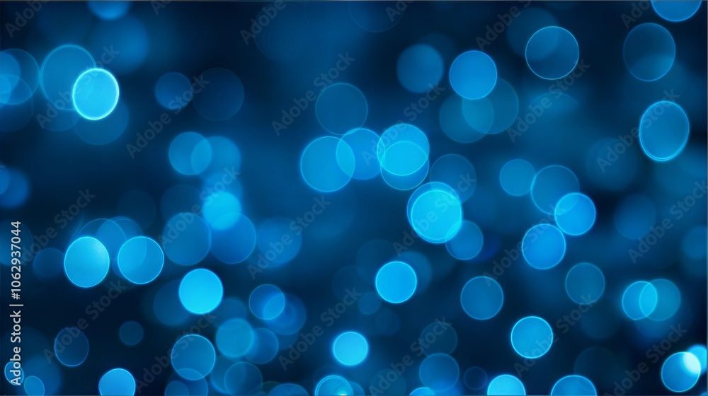 Aufkleber abstract blue bokeh lights background - defocused circular light patterns for festive and creative d