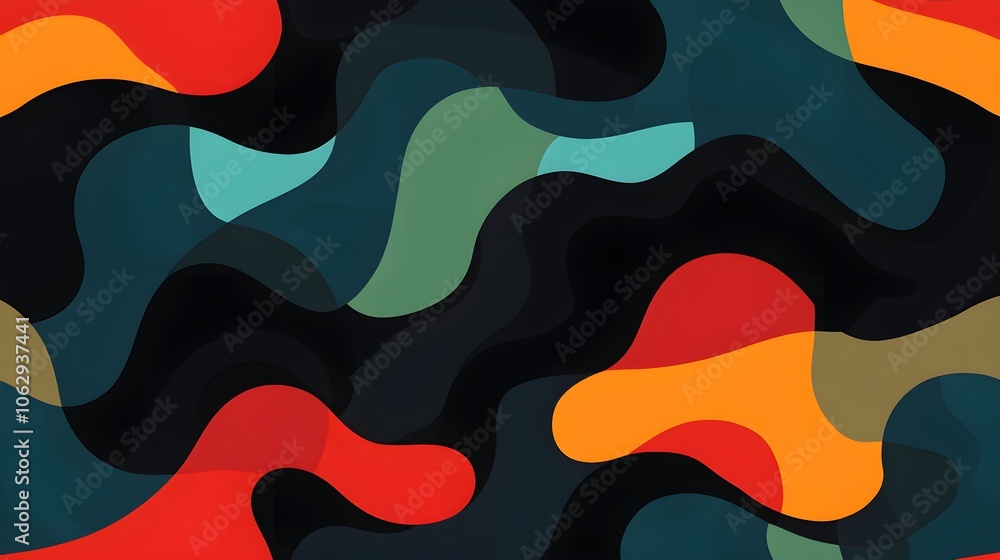 Poster abstract colorful wavy pattern background design