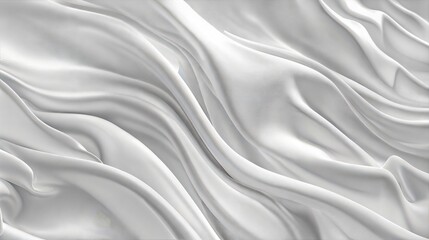 Fototapeta premium Smooth Flowing White Fabric Texture - Abstract Background