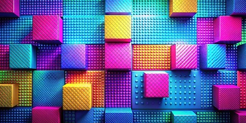 A captivating 4K animated halftone background featuring 3D rectangles and moving pistons, perfect for enhancing business intros and game presentations with visual flair.