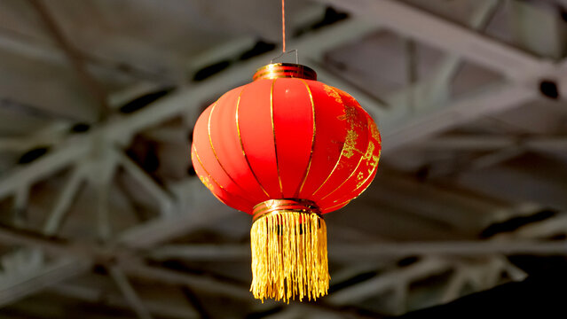 Chinese lamp red ball on the ceiling