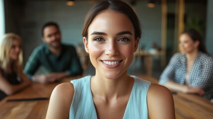The Smiling Businesswoman at Work