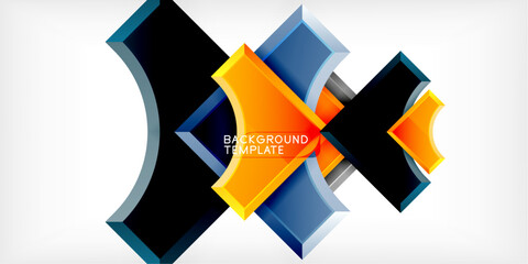 Geometric design abstract background - circles and triangles