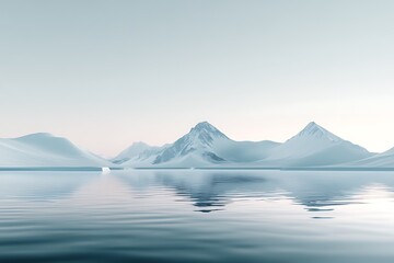 Snow-Capped Mountains Reflected in Still Water