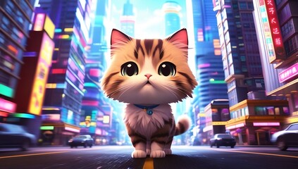 Adorable Cute Cat – Perfect for Pet Lovers and Cat-Themed Decor, Ideal for Cute Animal Illustrations, Posters, and Gifts