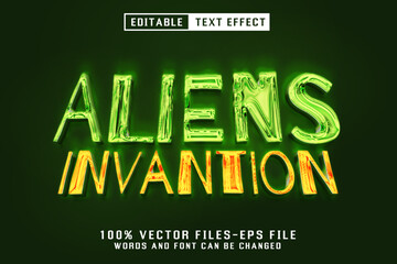 Aliens  Invantion Editable Text Effect