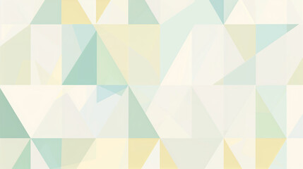 Abstract triangles in pale colors create a subtle, geometric mosaic.
