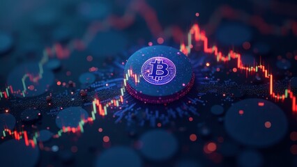 Bitcoin cryptocurrency. Gold coin. Trading on the cryptocurrency exchange. Trends in bitcoin exchange rates.