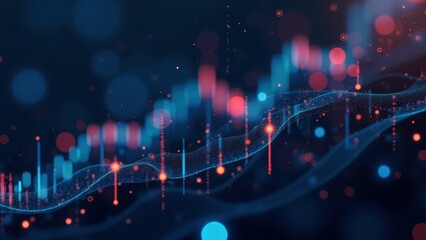 Stockmarket online trading chart on crypto platform. Stock exchange financial market price candles graph data analysis concept.