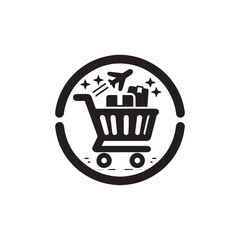 Shopping cart silhouette vector