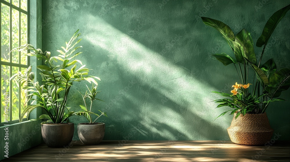 Poster deep matte green texture with a subtle, organic feel, creating a calming and natural look; ideal for