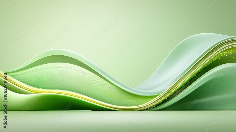 Fototapete smooth green background with subtle abstract elements, creating a balanced space for logos or text o