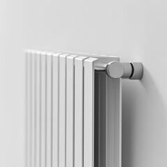 Modern white radiator on minimalistic wall