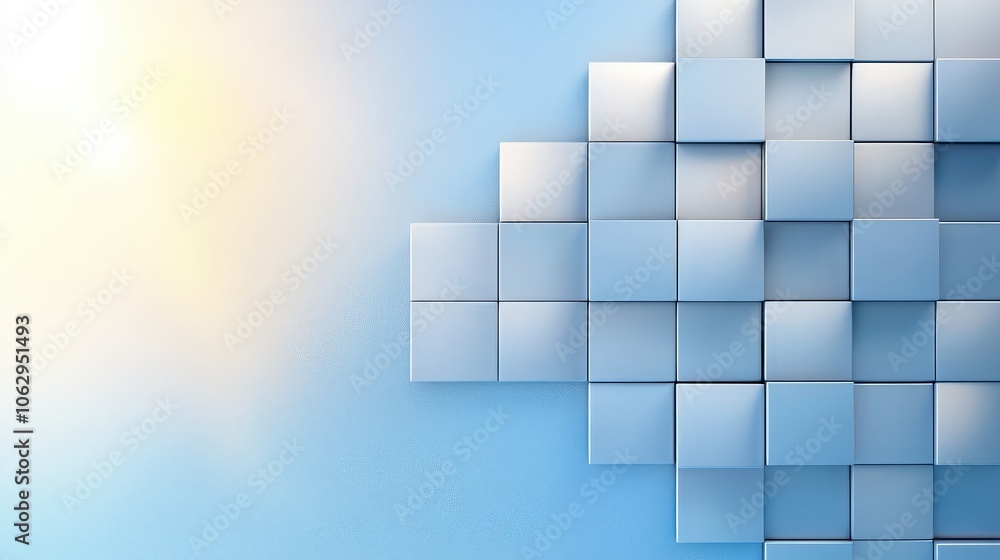 Poster modern tech background with metallic grids and rough textures in light blue, perfect for industrial 