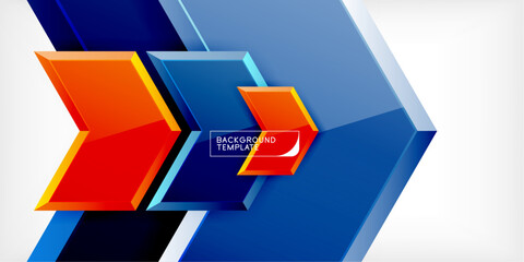 Vector 3d arrow techno design template