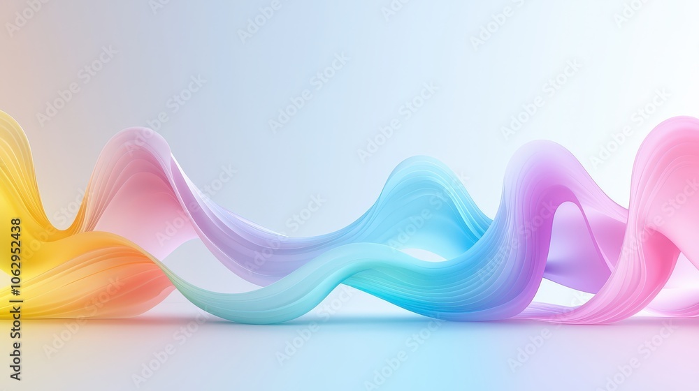 Poster softly transitioning rainbow colors in a gradient background, adding a joyful, lighthearted feel to 