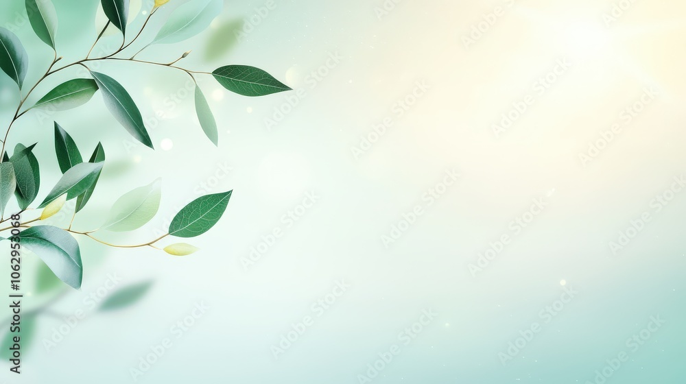 Poster subtle green background with soft textures, creating a calm and earthy aesthetic for overlays or tex