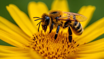 bee on flower, generative ai	