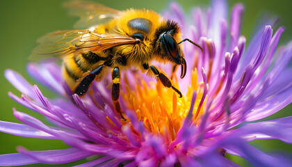 bee on a flower, generative ai	