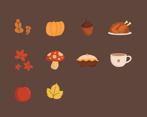 Thanksgiving Element Illustration 