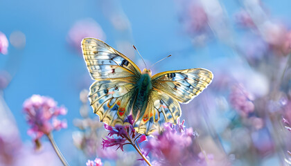 butterfly on flower, generative ai	