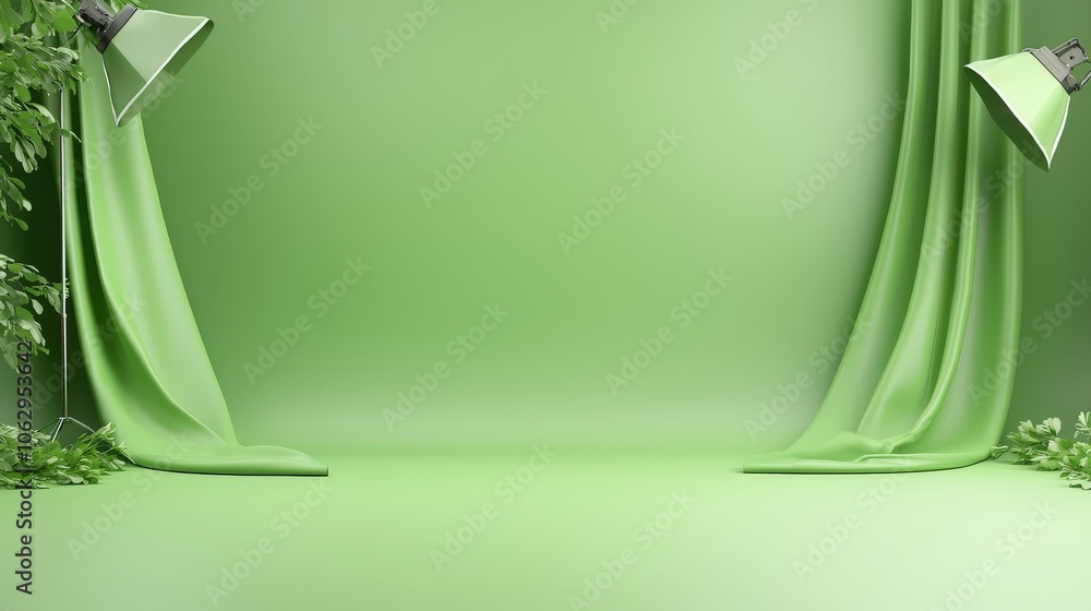 Aufkleber simple solid green backdrop with a smooth finish, ideal for adding fresh and natural tones to design