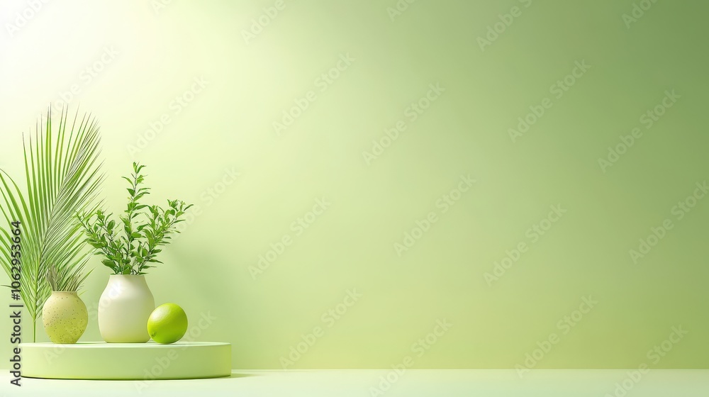 Poster simple solid green backdrop with a smooth finish, ideal for adding fresh and natural tones to design