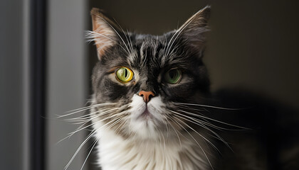 black cat portrait, generative ai	
